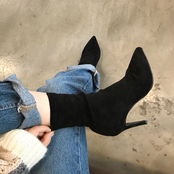 Stiletto Suede Span Angle Boots 3-color detail mak