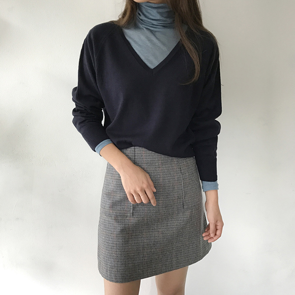 grow wool check pockets mini skirt cute and sporty