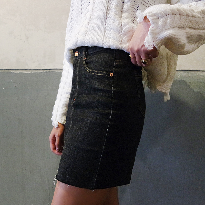 Denim mini skirts and jeans