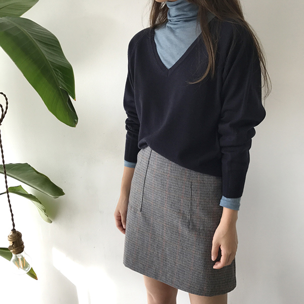 grow wool check pockets mini skirt cute and sporty