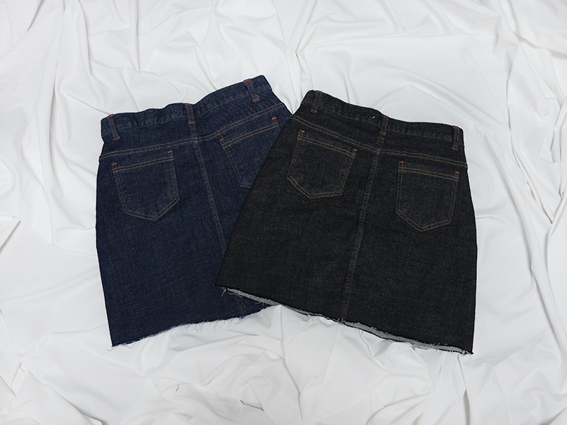 Denim mini skirts and jeans