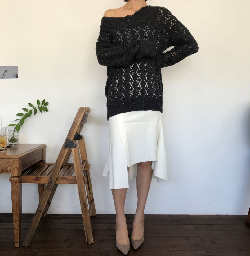 Cutting mermaid long skirt 3color unconventional g