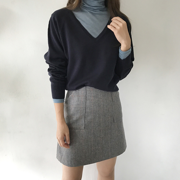 grow wool check pockets mini skirt cute and sporty