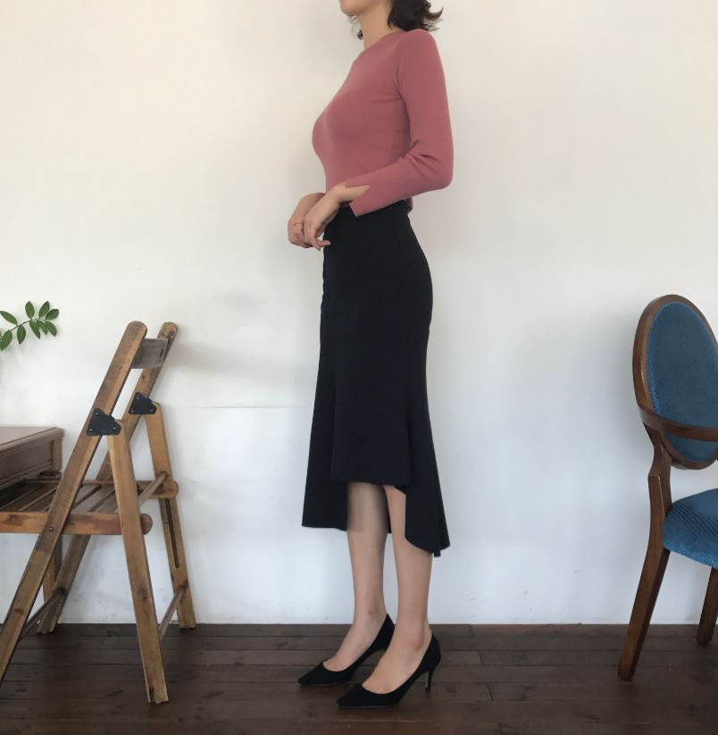 Cutting mermaid long skirt 3color unconventional g