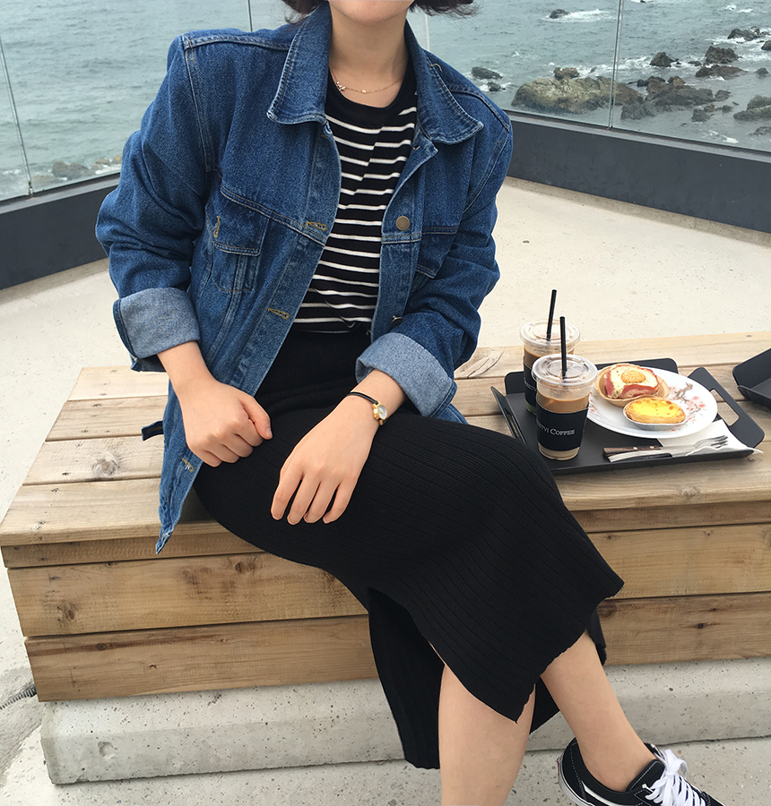 Ip Golij knit top skirt black, gray 2col woman'