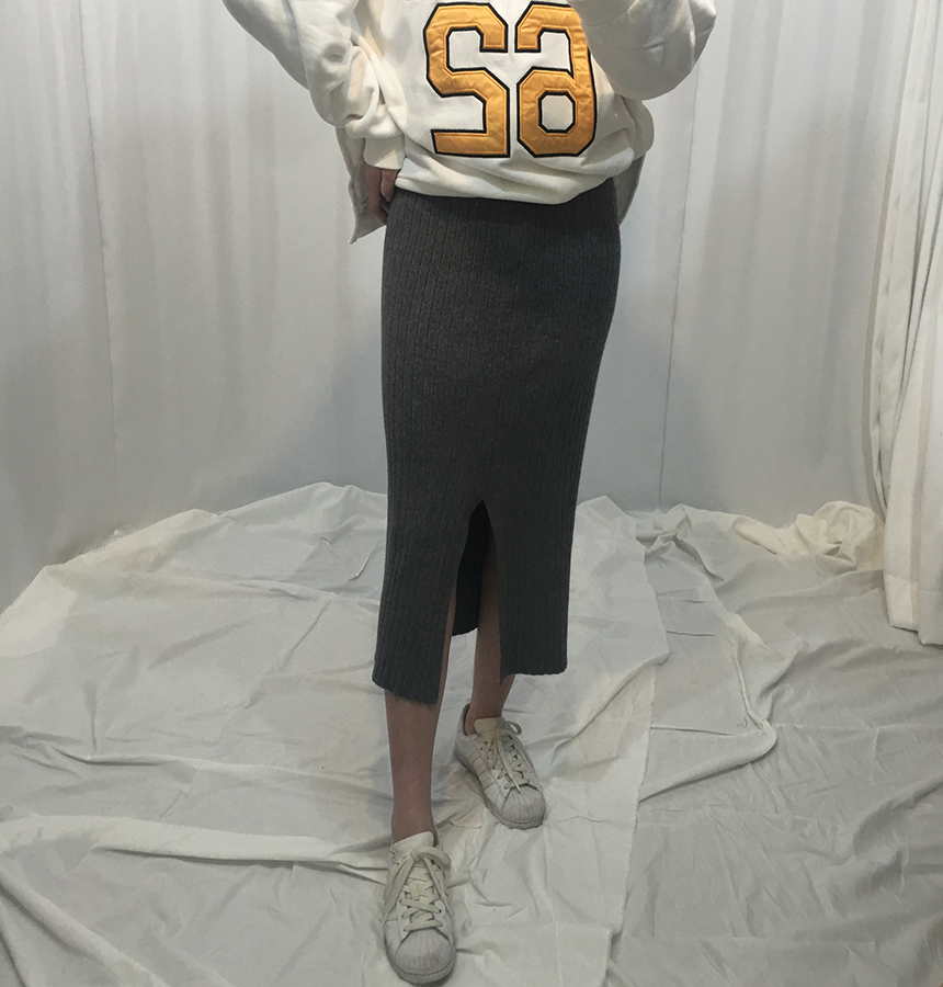 Ip Golij knit top skirt black, gray 2col woman'