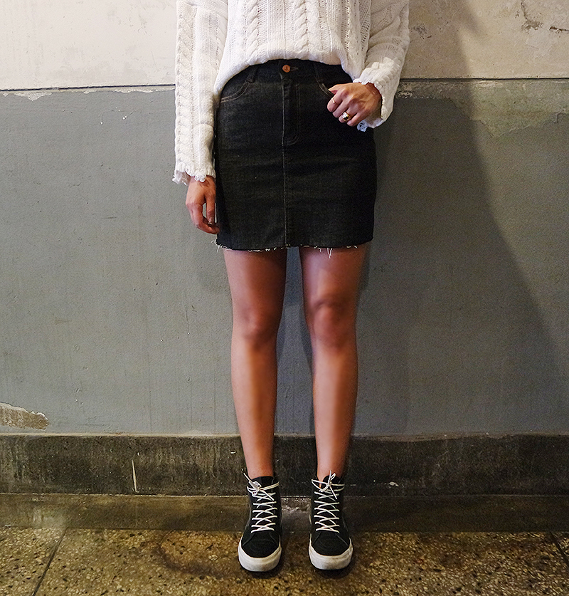 Denim mini skirts and jeans