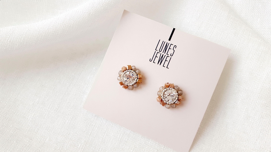 Handmade Swarovski Dandelion Beads Earrings Silky 