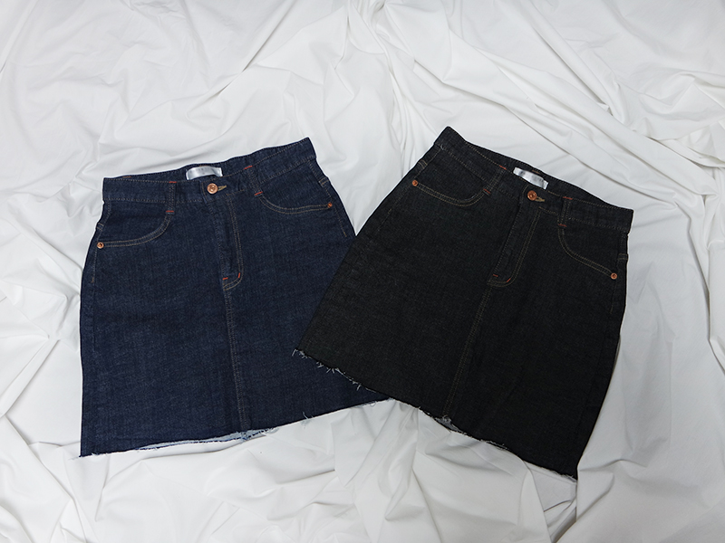 Denim mini skirts and jeans