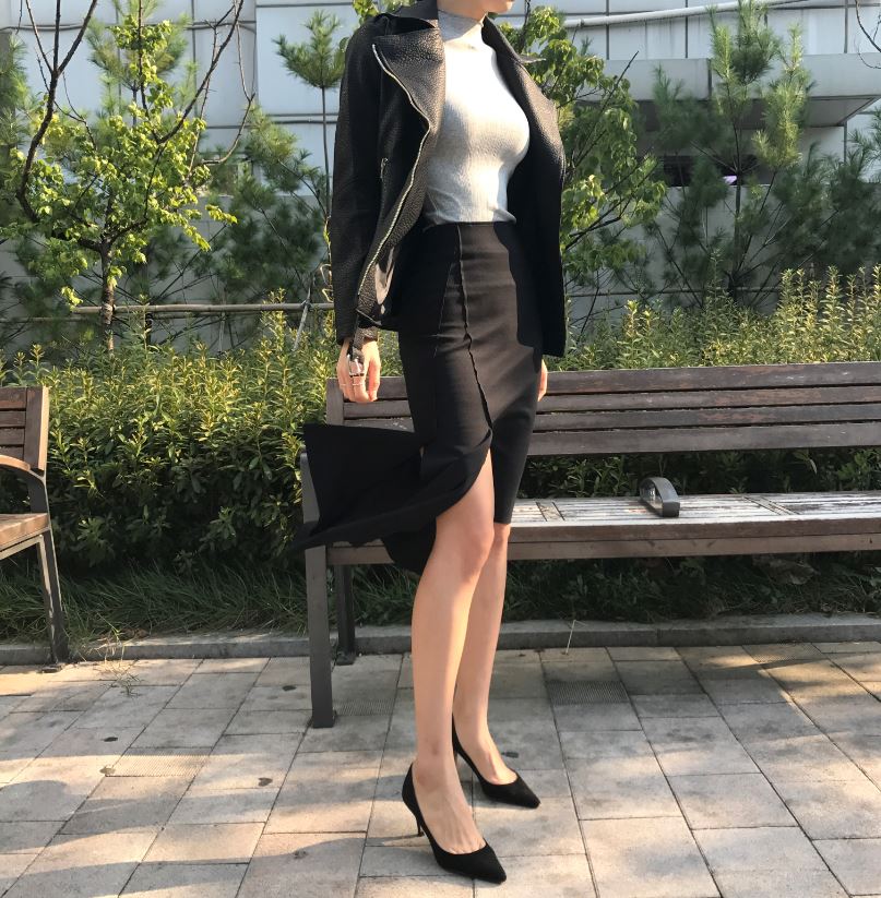 Cutting mermaid long skirt 3color unconventional g