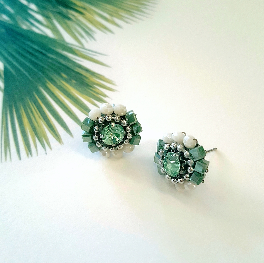 Handmade Swarovski Dandelion Beads Earrings Silky 