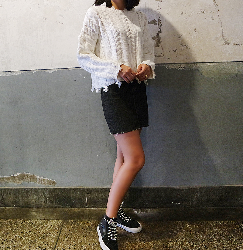 Denim mini skirts and jeans