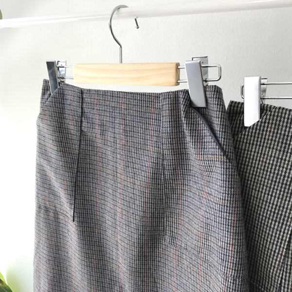 grow wool check pockets mini skirt cute and sporty