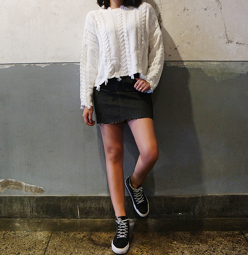 Denim mini skirts and jeans