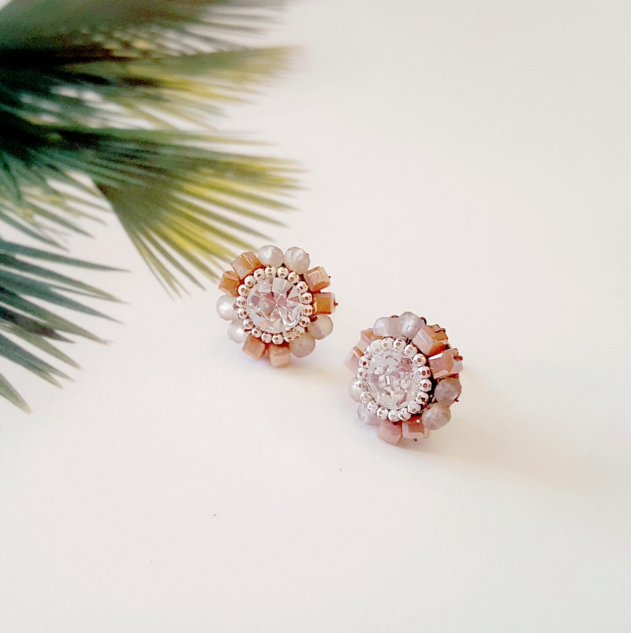 Handmade Swarovski Dandelion Beads Earrings Silky 