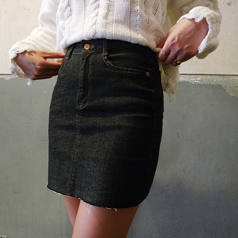Denim mini skirts and jeans