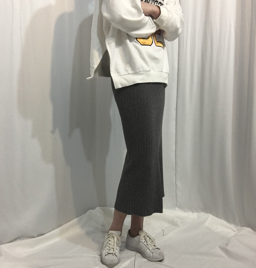 Ip Golij knit top skirt black, gray 2col woman'