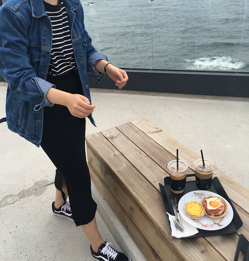 Ip Golij knit top skirt black, gray 2col woman'