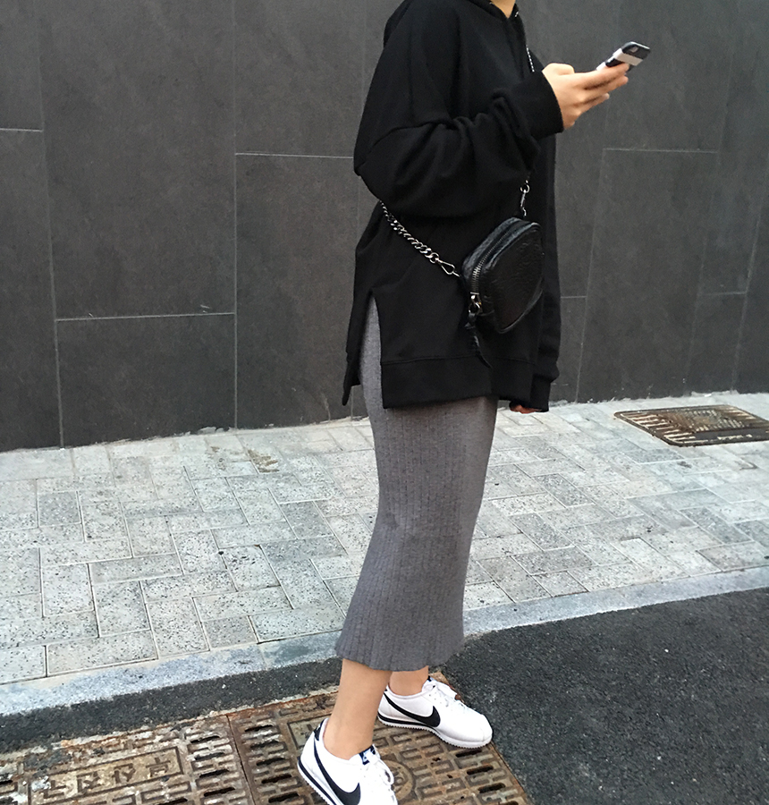 Ip Golij knit top skirt black, gray 2col woman'