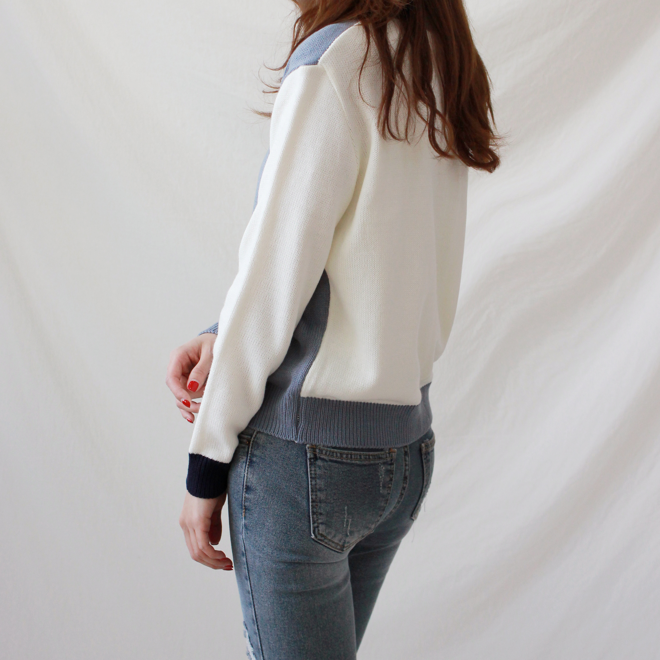 Korea Jeans Pants Slim Semi-Boot Cut Denim 20's