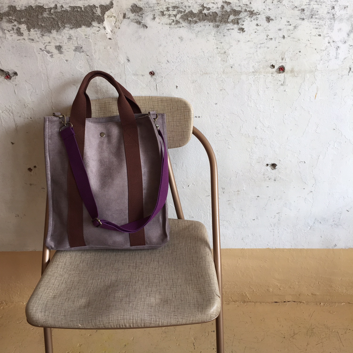 Suede Eco Bag Backpack Purple Backpack Shoulder Ba