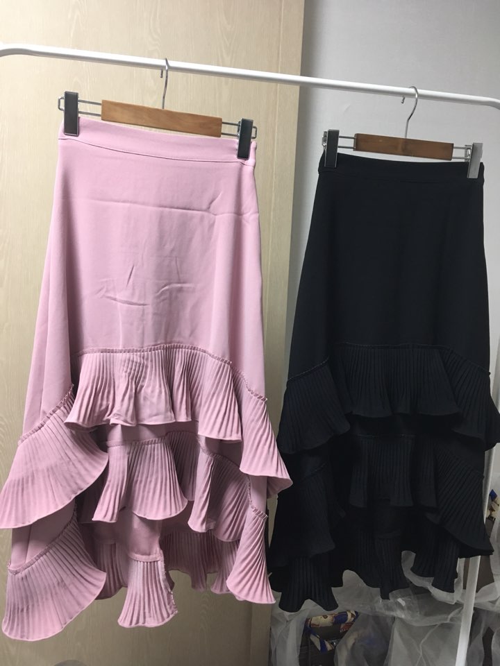 Wrinkle Kangkang Long skirt 2color order to be shi