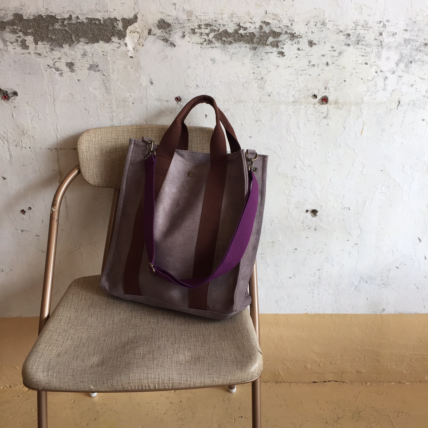 Suede Eco Bag Backpack Purple Backpack Shoulder Ba