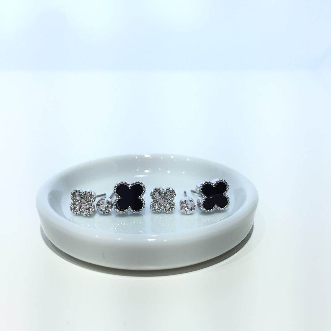 Four Leaf Clover Cubic Set Earring Fortune Cute It