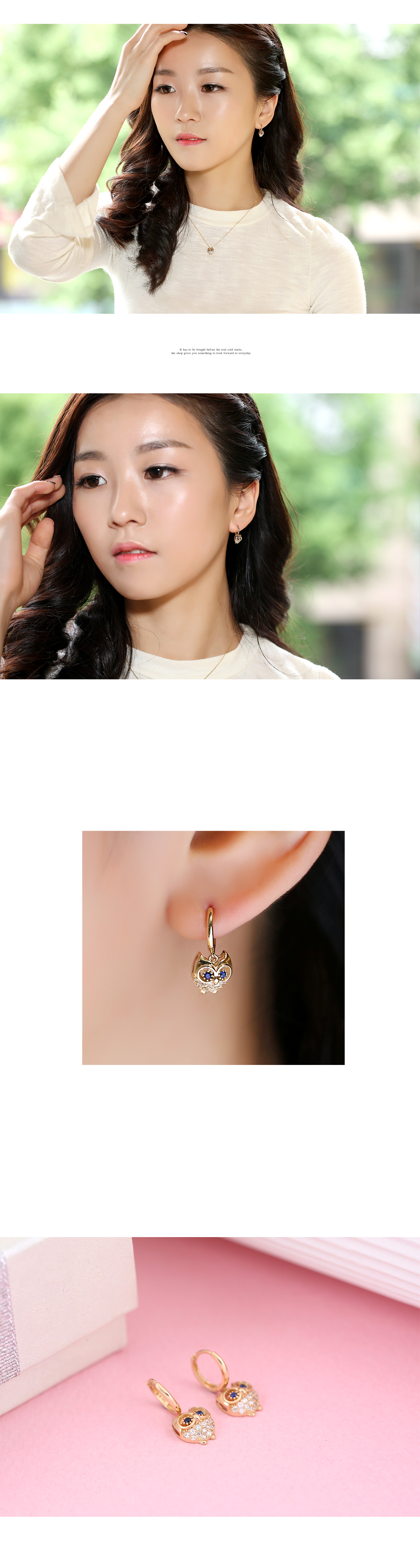 14k18k Golden Owl Earrings ER29560 14k Gift Unique