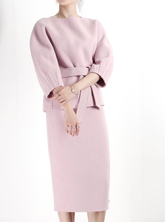 Handmade H-line long skirt