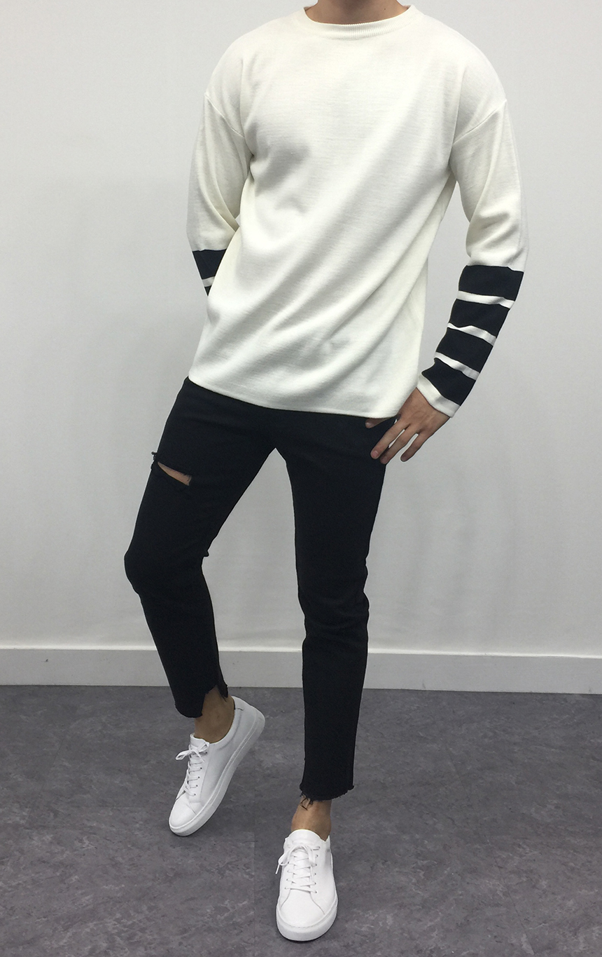 Korea Jeans Pants Men's Ankle Disco Black Jean 