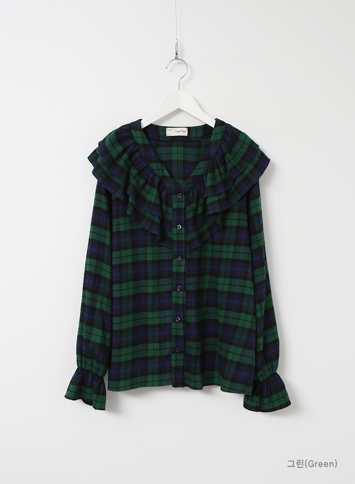 Shopping Cell Race Check Shirt 2Color Shoulder V N