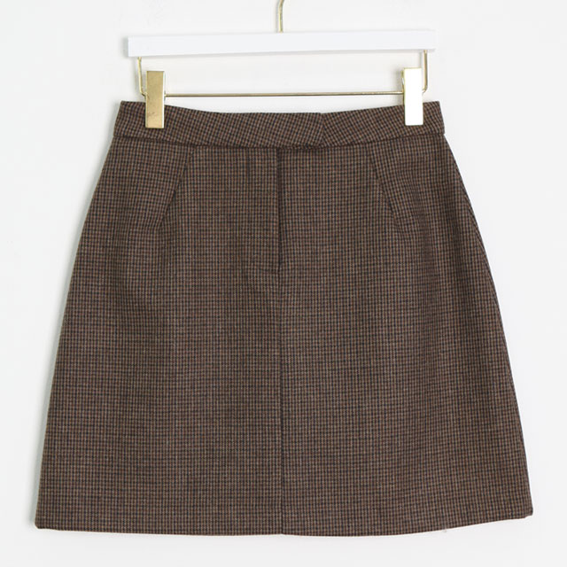 Check mini skirt Beige, Brown 20's Women's s