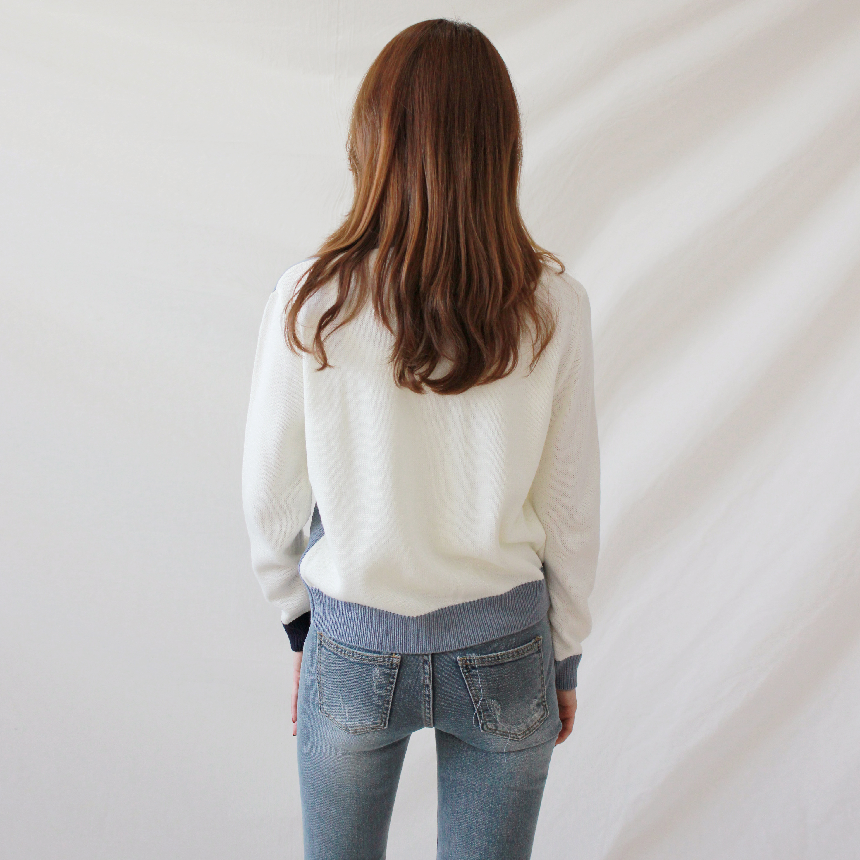 Korea Jeans Pants Slim Semi-Boot Cut Denim 20's