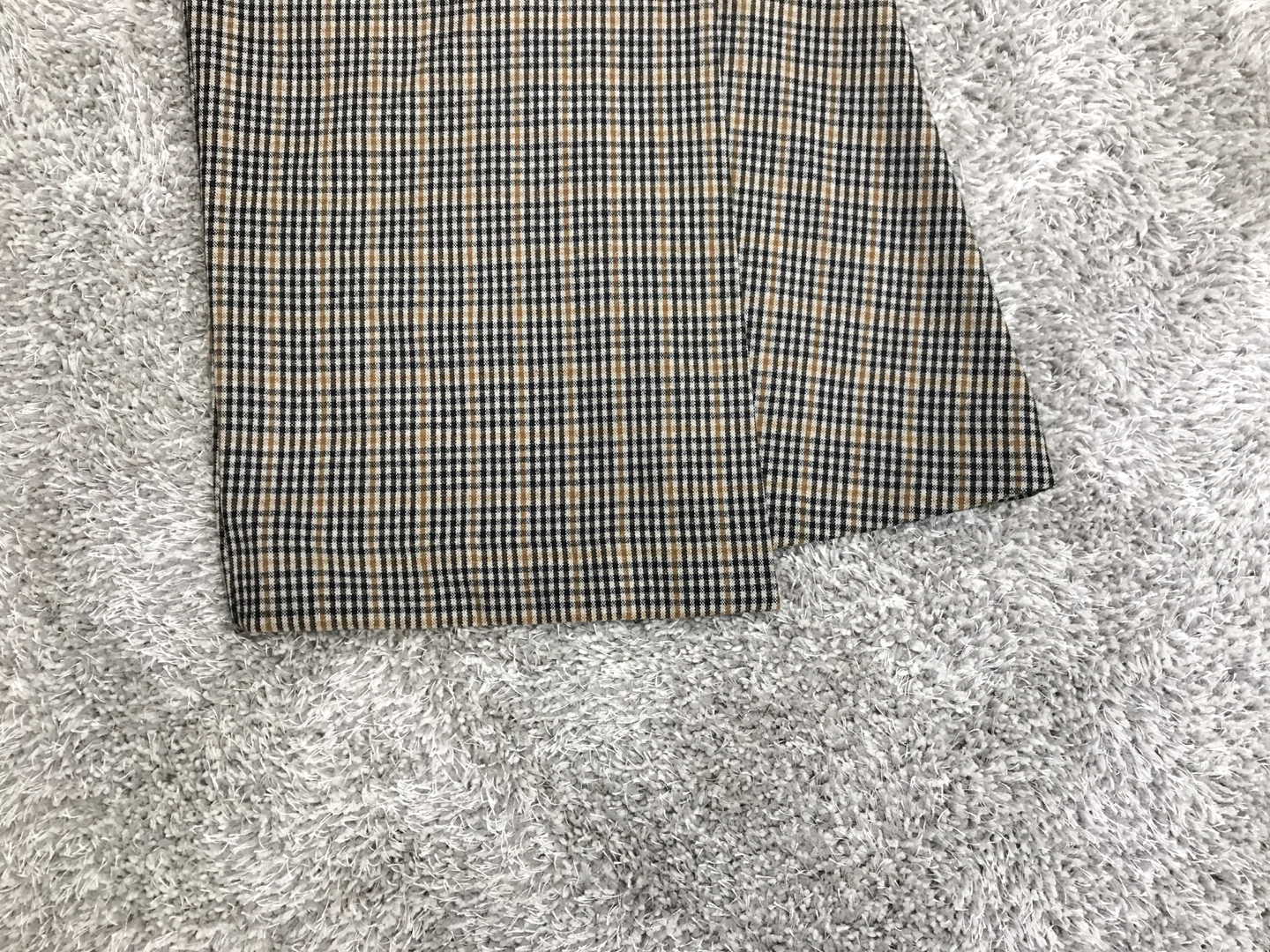 Check Long Button Skirt Wool Fall Winter
