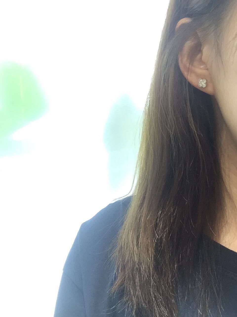 Four Leaf Clover Cubic Set Earring Fortune Cute It