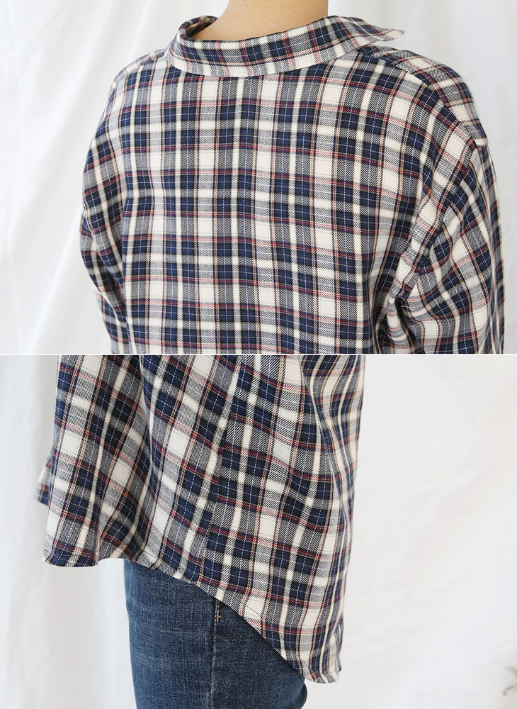 Shopping Cell Solid Check Shirts 3Color Loose Pitc