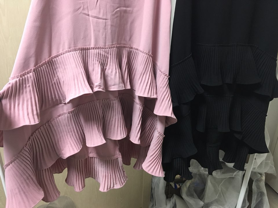 Wrinkle Kangkang Long skirt 2color order to be shi