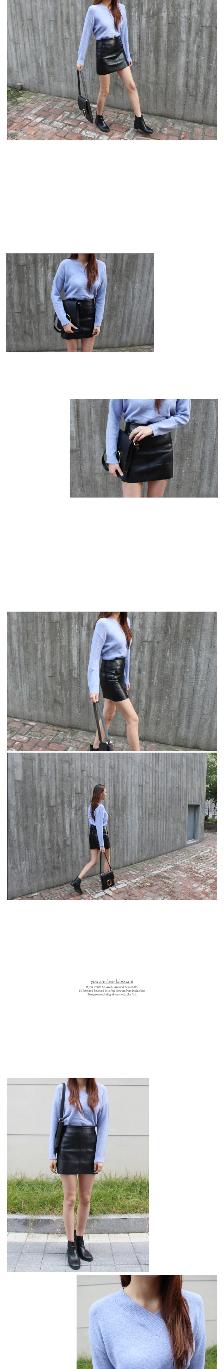 Autumn A-Line Pocket Leather Mini Skirt Pink Black