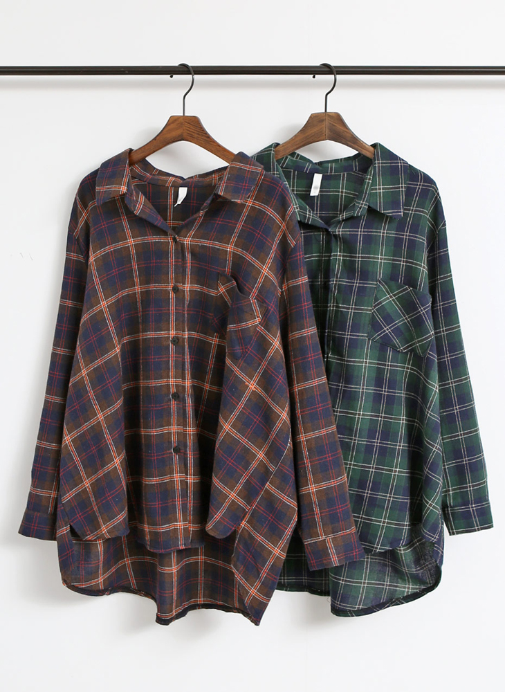 Shop Cell Ruzupt Check Shirt 2Color Casual Coordin