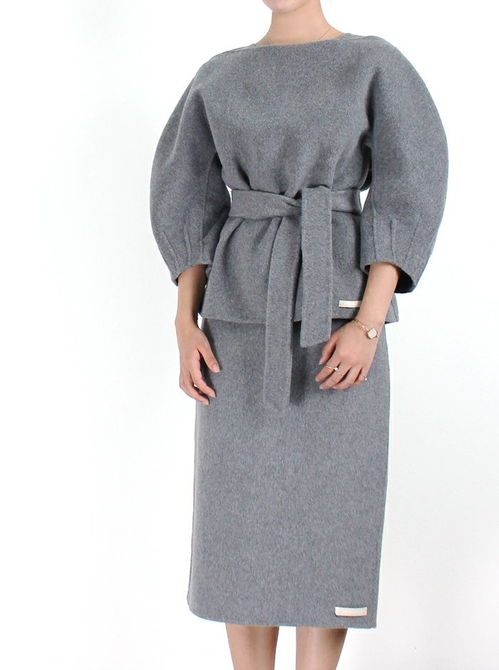 Handmade H-line long skirt