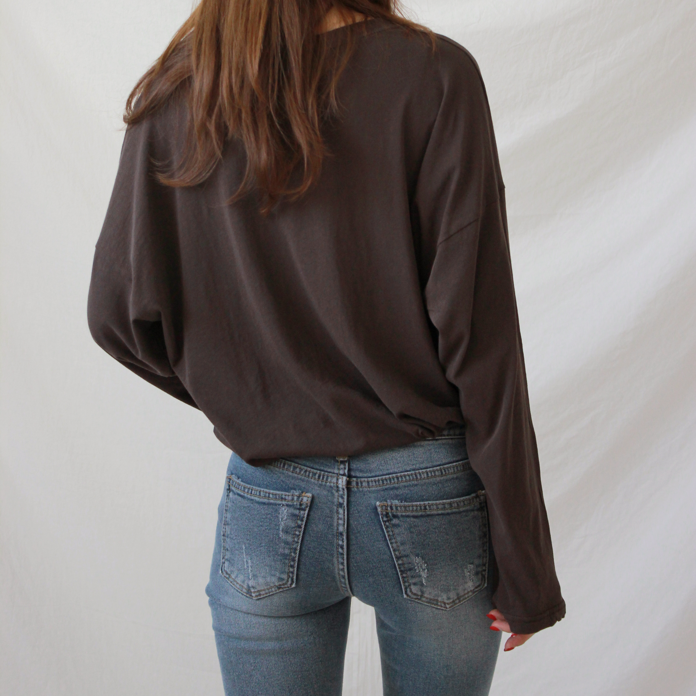 Korea Jeans Pants Slim Semi-Boot Cut Denim 20's