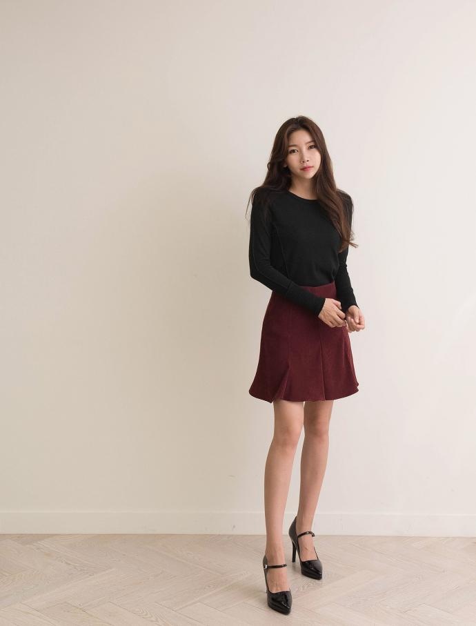 A line wrinkle mini skirt woman female this sunny 