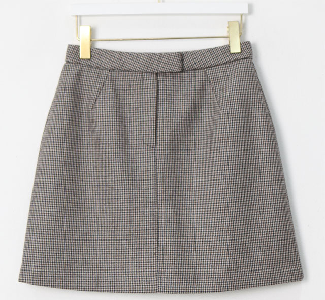 Check mini skirt Beige, Brown 20's Women's s