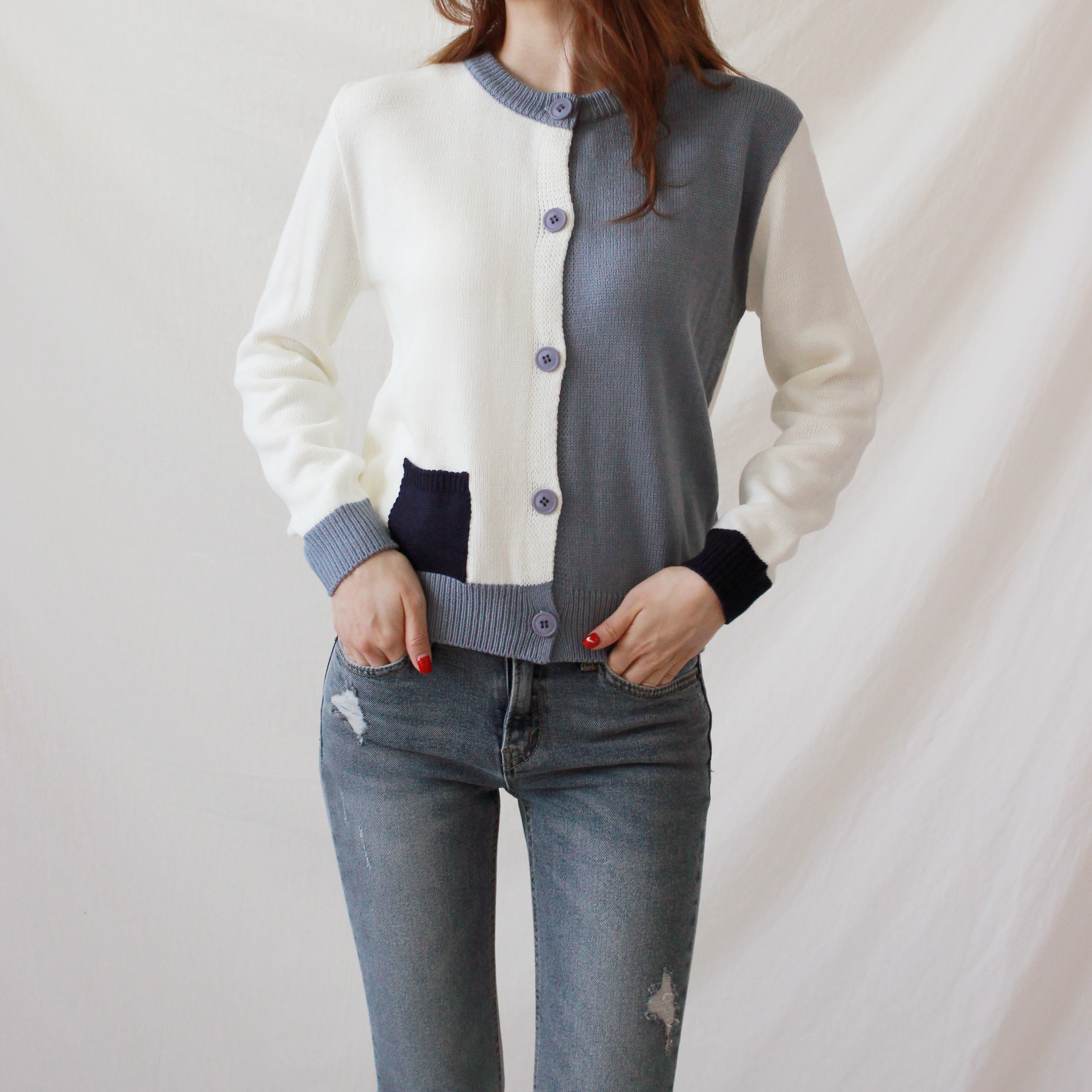 Korea Jeans Pants Slim Semi-Boot Cut Denim 20's