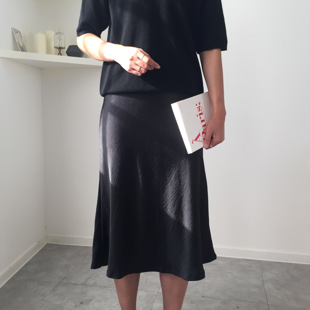 Satin Mermaid Midi Long Skirt 3color Silk Silky Fl