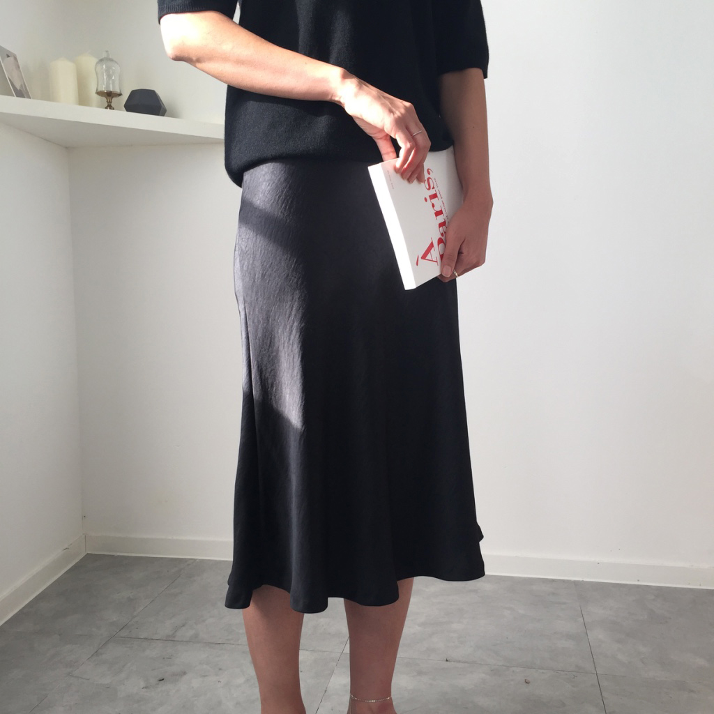 Satin Mermaid Midi Long Skirt 3color Silk Silky Fl