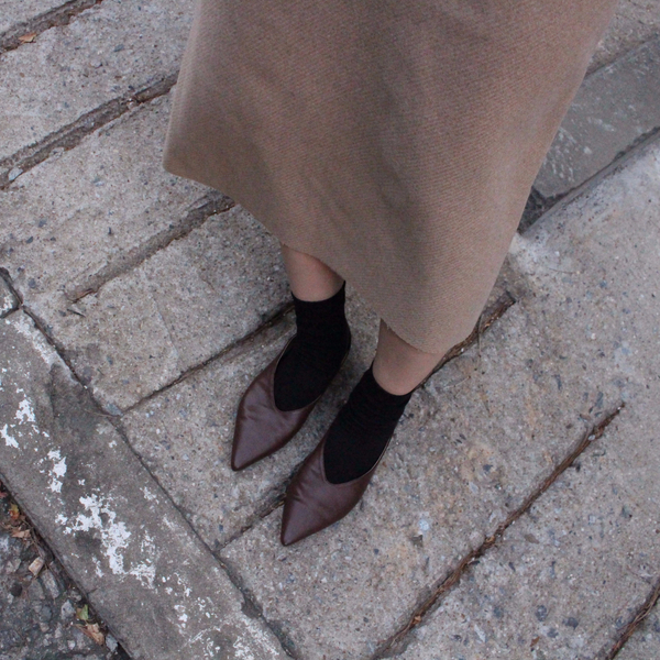 Vegetable wool long skirt Skirt Beige French Sik