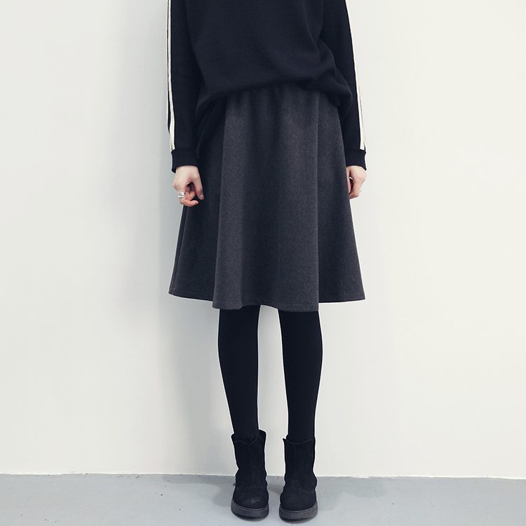 Made jay a line flared banding midi wool skirt aut
