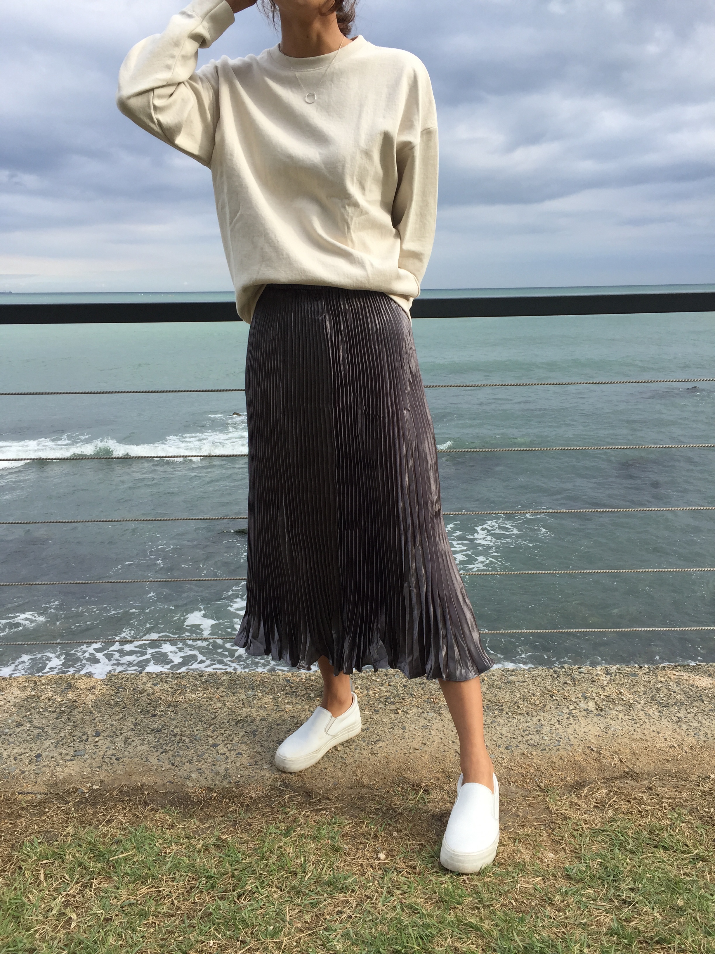 Long-Bending Metal Pleated Skirts Wrinkled Cute Si